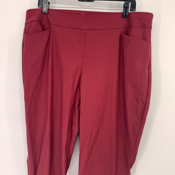 Chicos 3p Burgundy So Slimming Brigitte Button-Hem Slim Ankle Pants sz 16 petite - Picture 7 of 13